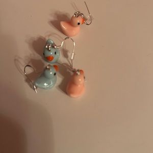 Sterling silver duck earrings